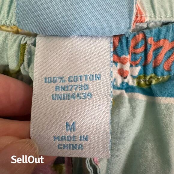 Nick & Nora Pajama Pant Women Sz Medium Retro Print Soft Fabric Quality *Flaw* - Picture 10 of 14